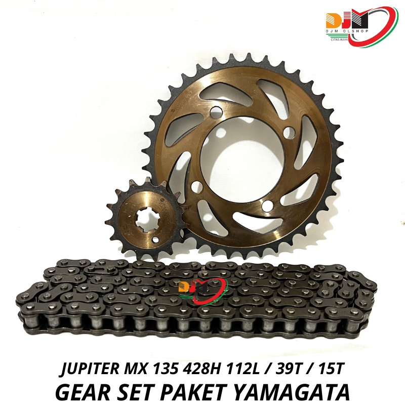 Gear Set Paket Jupiter MX 135 1S7 110 428H 112L 39T 15T Original Yamagata