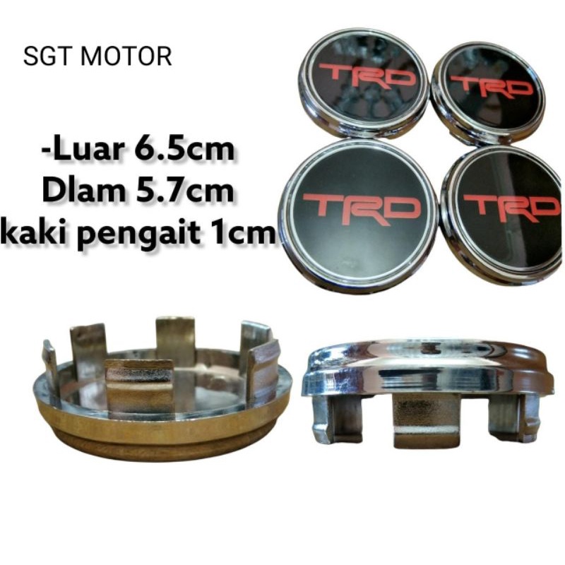 tutup velg dop roda racing TRD crome hitam harga untuk 1 set