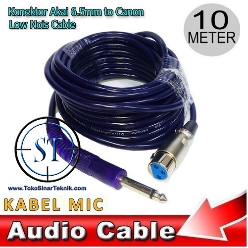 Kabel Mic Canare 10M Cable Microphone Audio Low Noise 10 Meter Jack Xlr Canon to Akai 6.5mm Kualitas Bagus Lentur