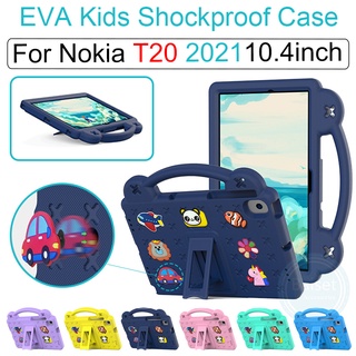 Case Tablet Motif Kartun Bahan EVA Shockproof Dengan Bracket PC Untuk Nokia T20 10.4 Inch 2021