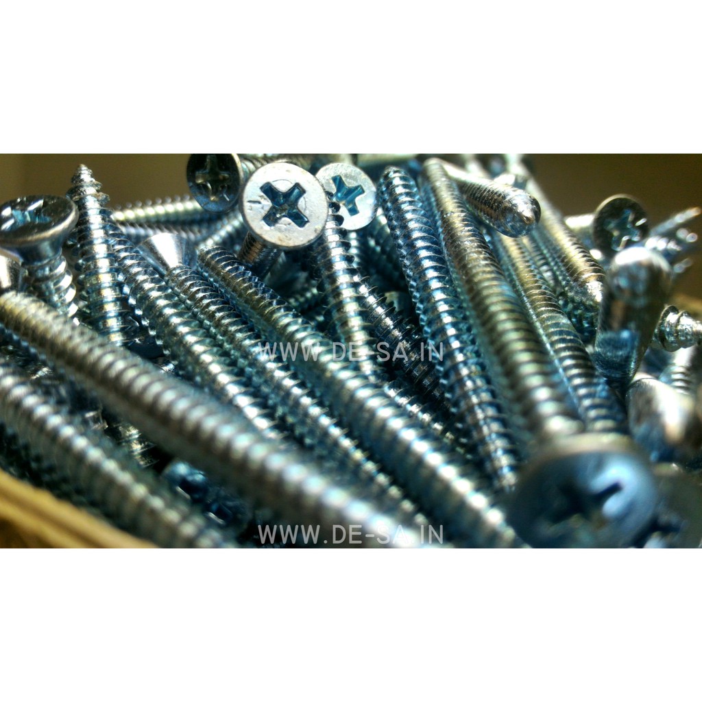 100 x Moon Lion Skrup #8 x 60MM - Self Tapping Flat Head Screw (Skrup Lion #8 X 2-1/2&quot;)