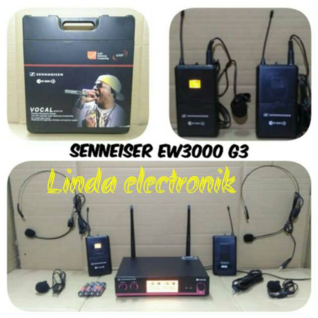 mic wireless sennheiser ew3300 2bh clipon dan 2bh headset sennheiser ew 3300
