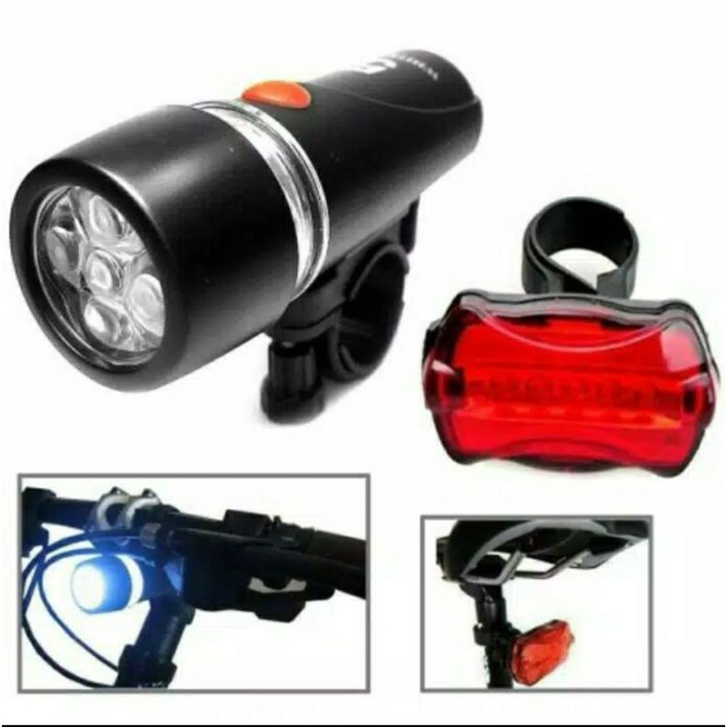 Lampu Sepeda Set Depan Belakang merk Powerbeam