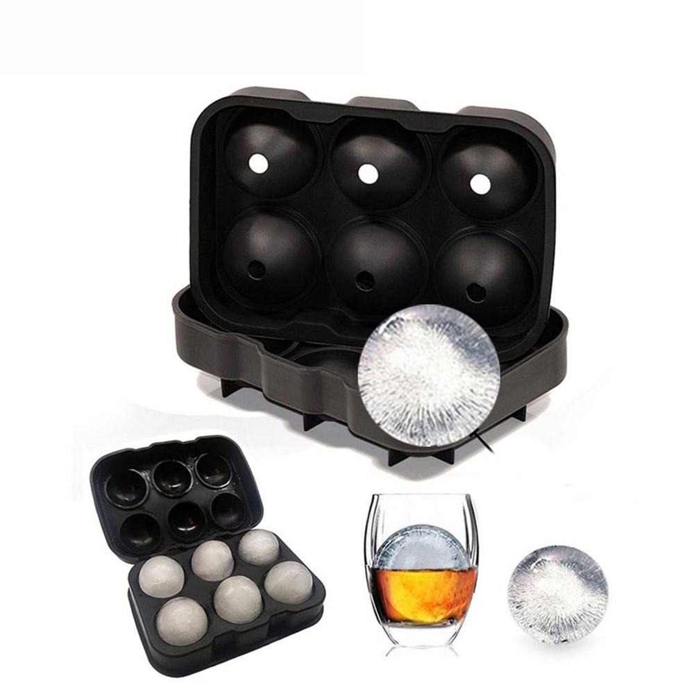 WONDER Wonder4 /6 Grids Ice Ball Cube Tray Cetakan Silikon Coktails Whisky Coklat