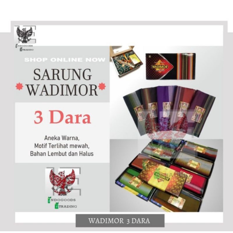sarung tenun premium dewasa cap wadimor motif tigadara benang 5500 katun textile murah