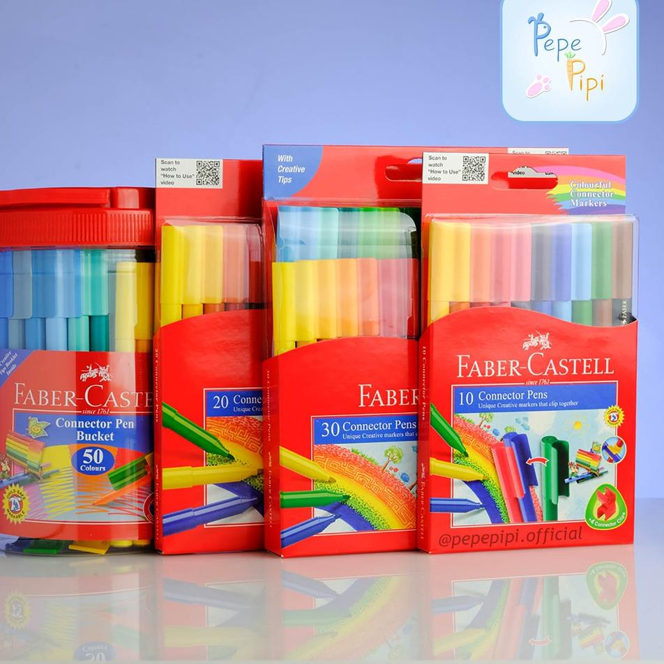 

CLR ▼ Spidol Connector Pen Faber Castell 10, 20, 30 dan 50 Pcs Sepidol Warna Colour Color YG84 (Best