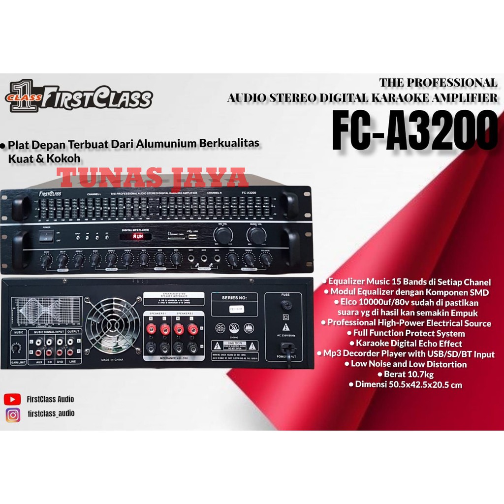 Amplifier Karaoke Firstclass FC A3200 - FC A 3200 - FCA 3200 Bluetooth