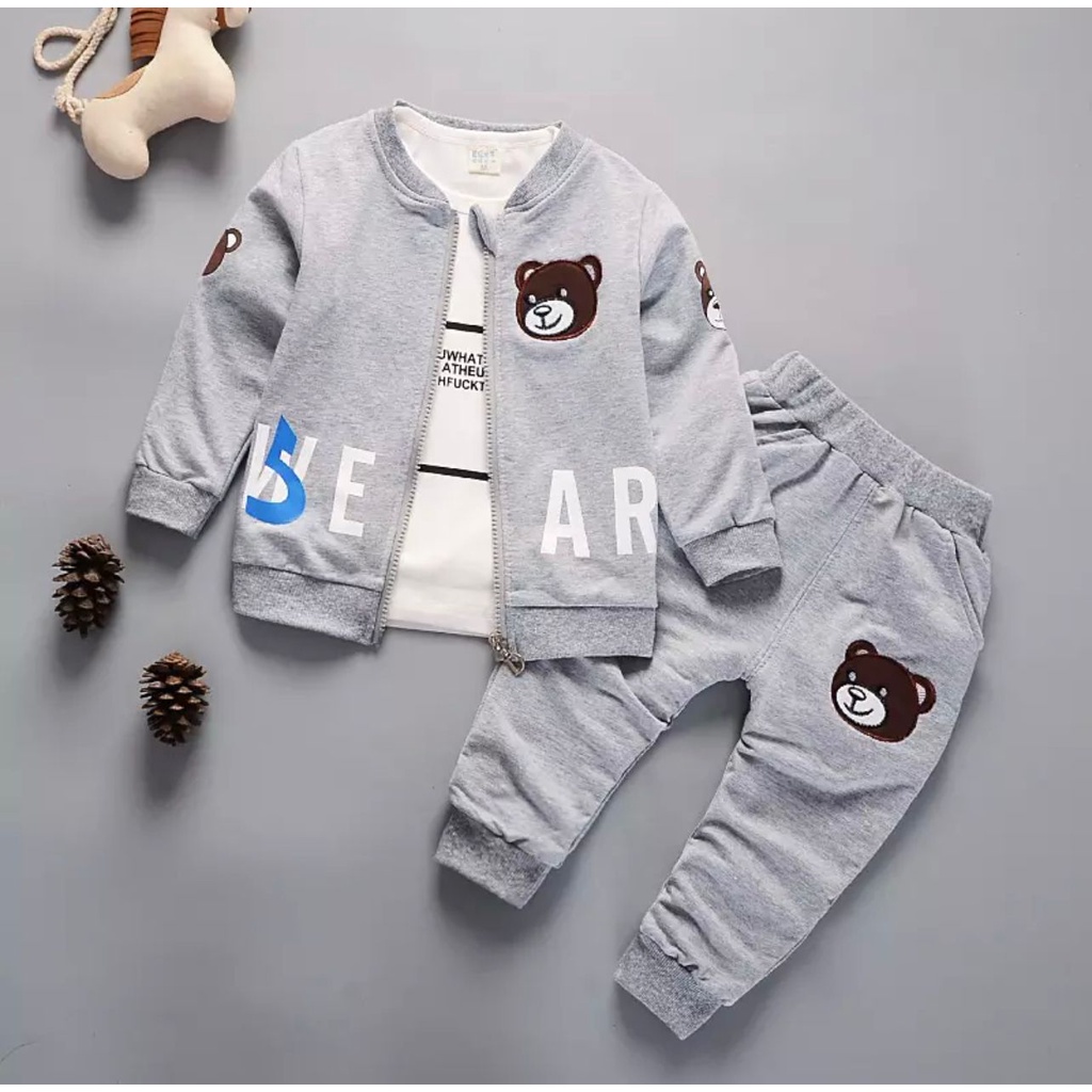 SETELAN ANAK JACKET 3IN1 SETELAN JACKET ANAK LAKI LAKI PEREMPUAN UMUR 1-5 TAHUN SETELAN 3IN1 BEAR SETELAN JAKET ANAK ANAK LAKI LAKI PEREMPUAN TERBARU SETELAN JAKET ANAK SETELAN ANAK MASA KINI TERBARU SETELAN JACEKET + KAOS SETELAN ANAK TERMURAH