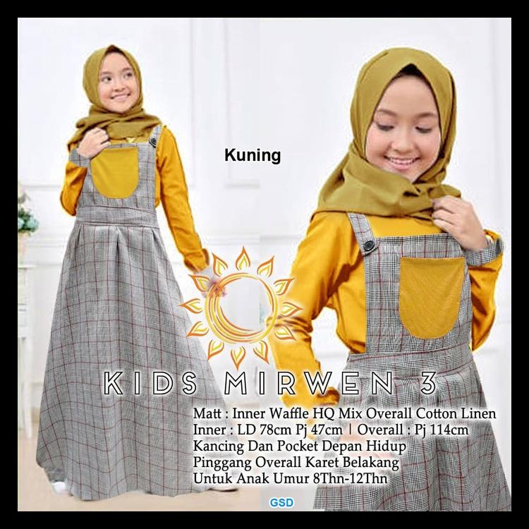 Gamis Overall Anak Tanggung/Baju Muslim Anak Perempuan-Kids Mirwen