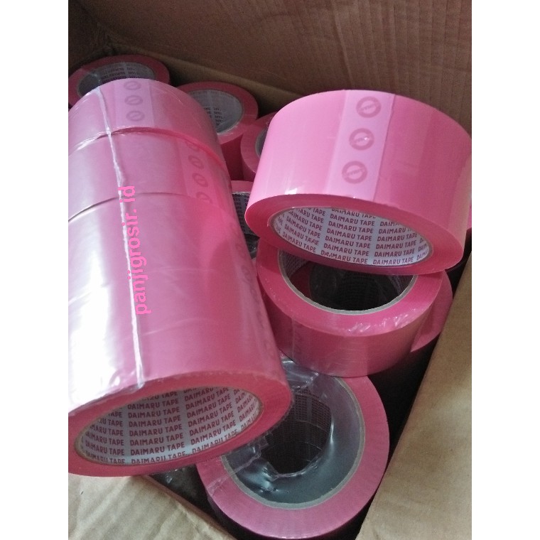 Dijual Lakban daimaru warna Pink opp tape 48mm x 90Yard Limited