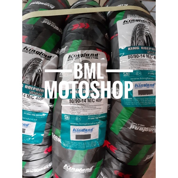 Ban Matic Kingland Dolphin 80/90-14 Tubeless Free Pentil Ban Luar Matic Ring 14 Honda Yamaha Suzuki