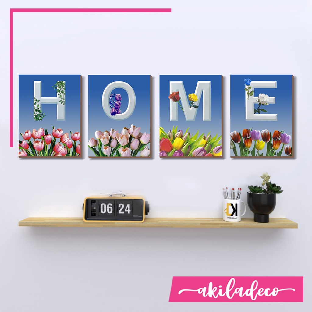 Pajangan Dinding ruang tamu Moderen Hiasan dinding Dekorasi kamar walldecor bunga tulip HOME