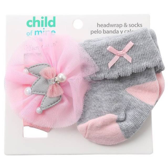 SET Kaos Kaki Pita + Bandana Bunga Baby (0-12) 35k