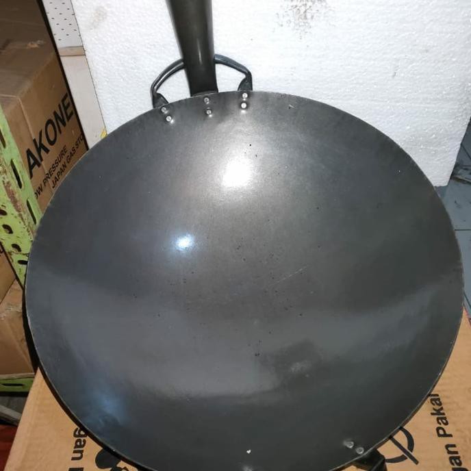 kuali baja hitam gagang besi 45 cm