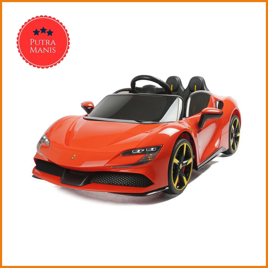 Mainan Mobil Anak Listrik Remote Aki Ferrari varsa SF90 Stradale Remot Akki Acu Accu Berkualitas AWE
