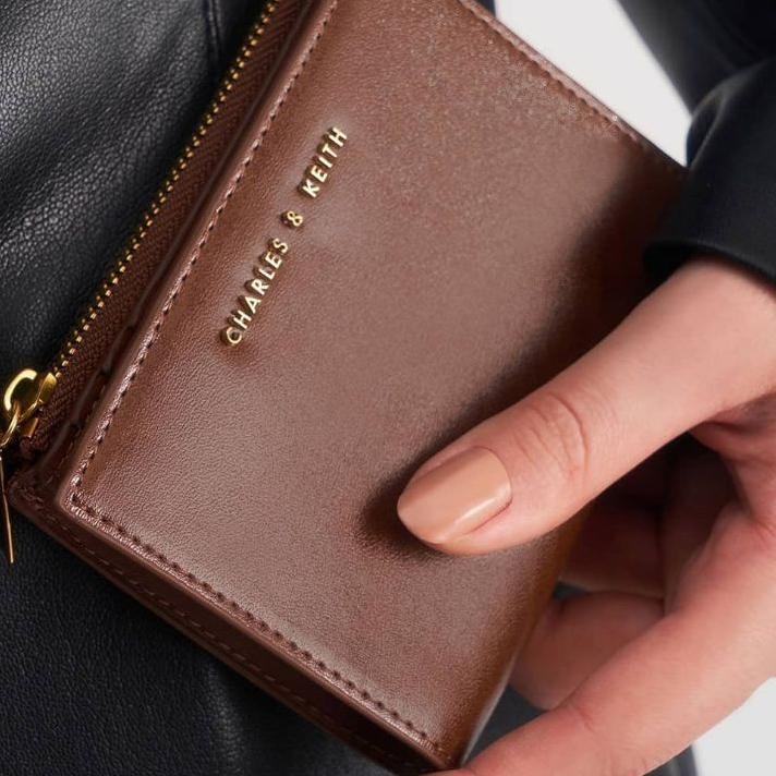 ✲ Dompet / Wallet Wanita Import Kekinian Bahan Kulit Top Zip Black / Ivory / Chocholate Tahan Lama K