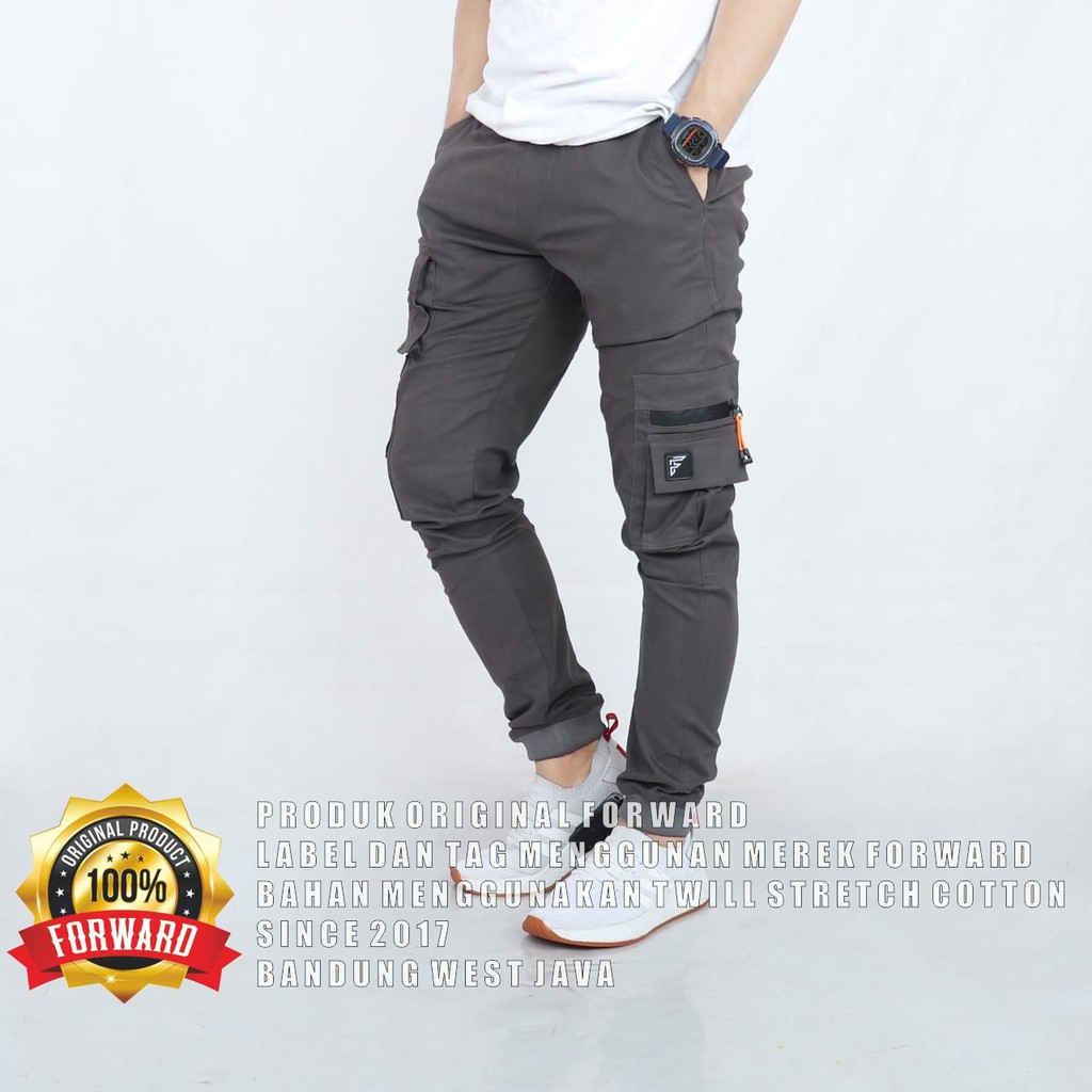 Celana Cargo Joger Jogger Pria Strip Forward Sleting Waterprof Original