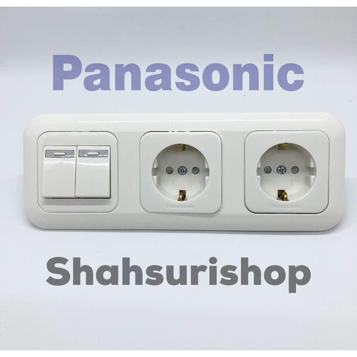 PANASONIC STOP KONTAK DOUBLE + SAKLAR SERI 3 GANG
