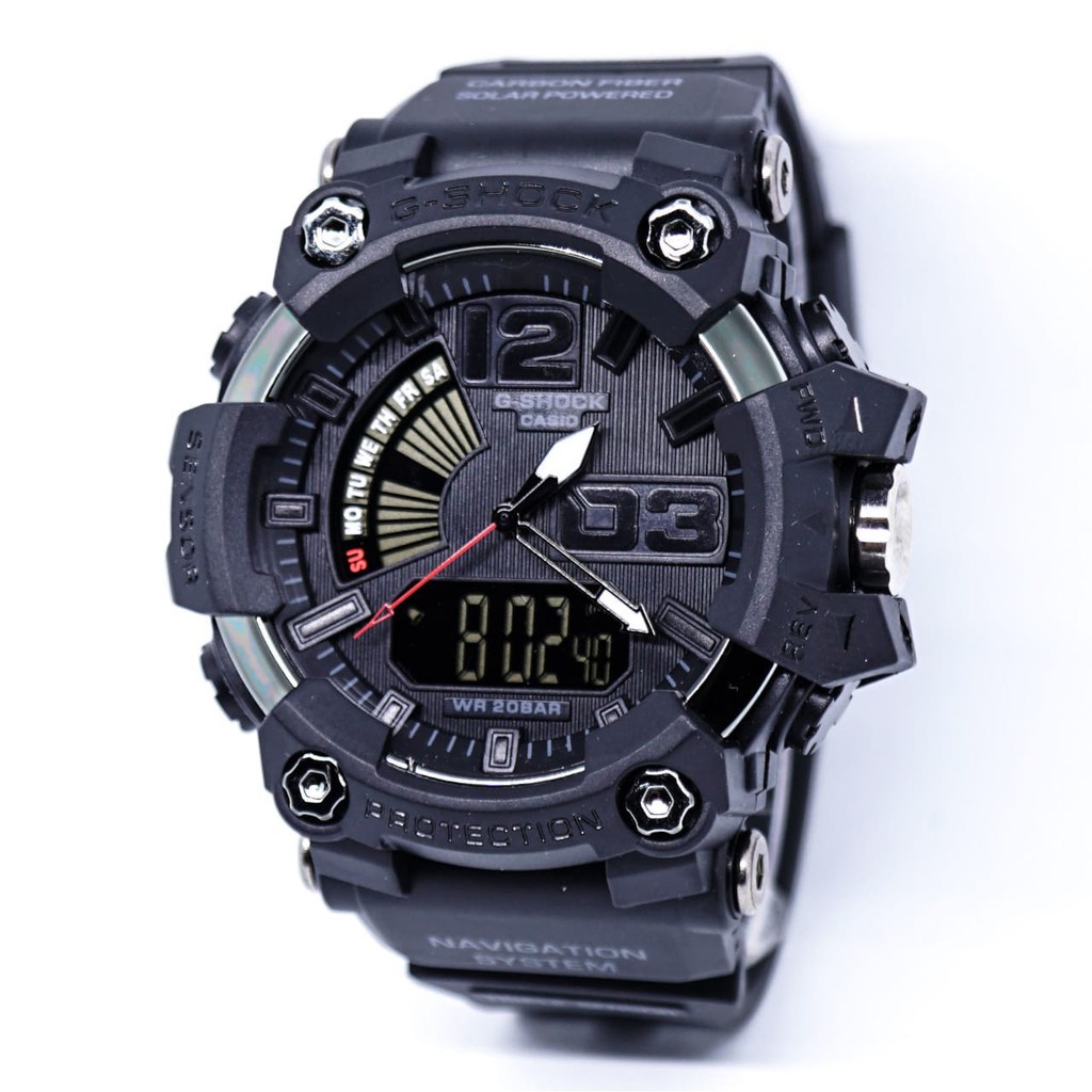 Jam tangan Q-Shock GA-2000 Tali Hijau Green army digital anti air outdoor