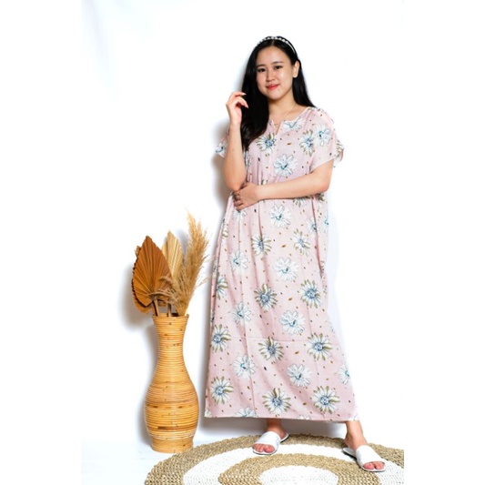 Daster busui bali habel rayon premium panjang semata kaki resleting-B4