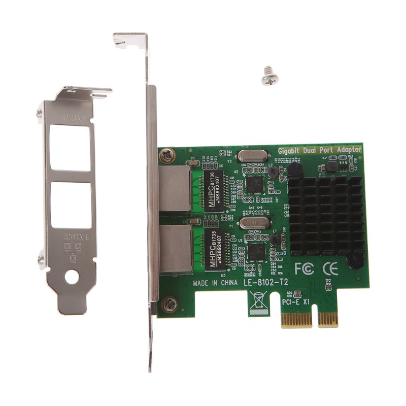 Vivi Kartu Jaringan Ethernet Gigabit Pci-E X1 Dual Port 10 / 100 / 1000mbps