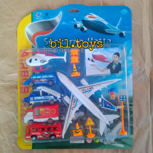 MAINAN PESAWAT TERBANG SET BANDARA SOEKARNO HATTA MAINAN ANAK PESAWAT SET PULLBACK