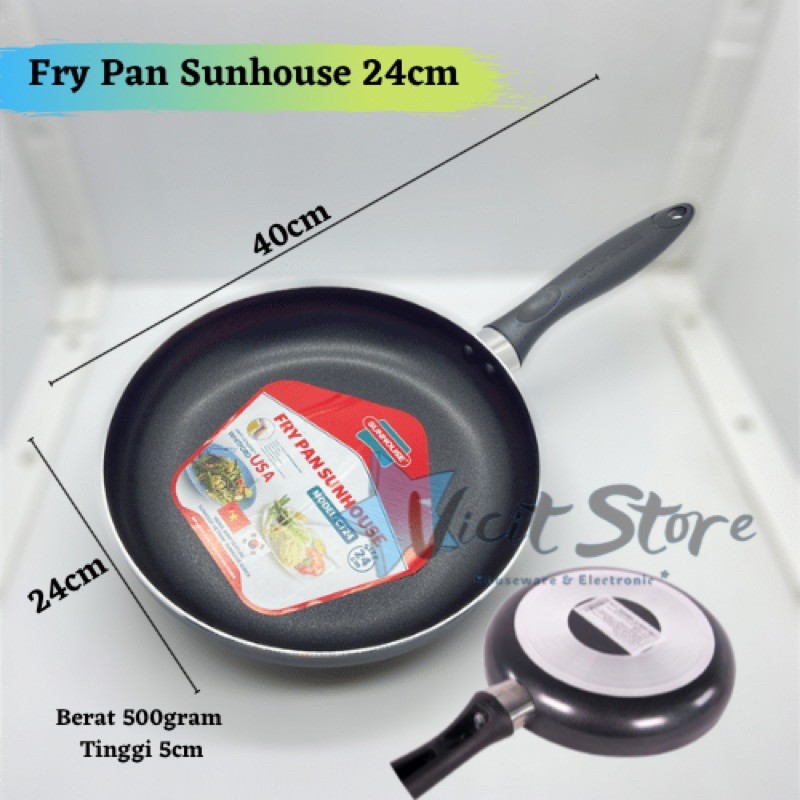 Wajan Fry Pan Anti Lengket 24cm Sunhouse CT24