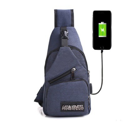 Selempang Kanvas Pria Tas Hp/Tas Dada Usb/Tas Impor Batam /Sling Bag Usb Kanvas/Selempang Kanvas #03