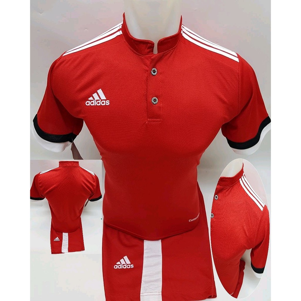 Setelan futsal MU kerah merah-seragam futsal-kostum futsal-baju futsal-jersey futsal-jersey bola-k