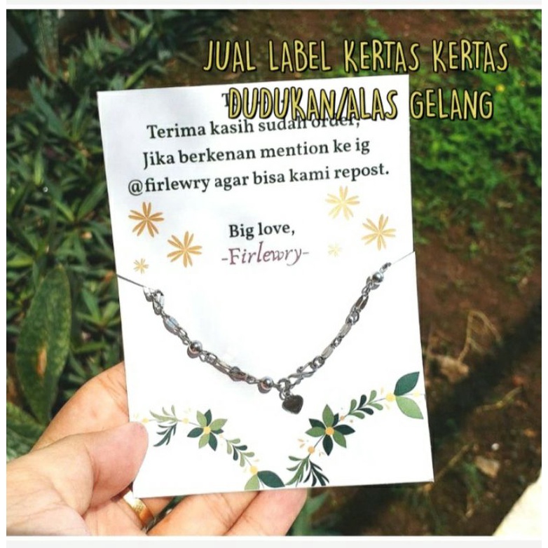 

LABEL KERTAS GELANG RANTAI UNTUK DUDUKAN PACKING ALAS