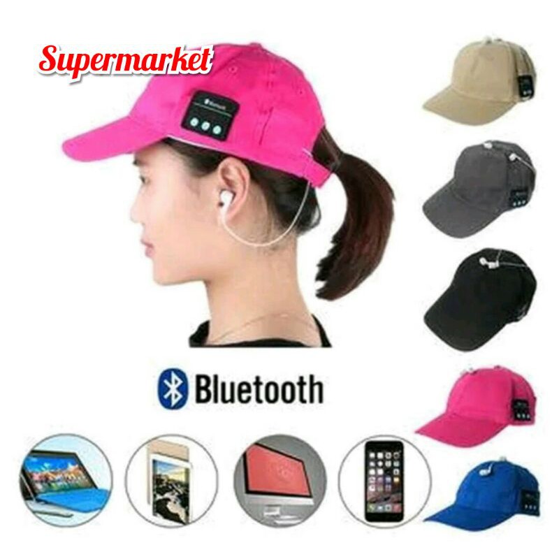 Topi Olahraga Lari Bluetooth Baseball Cap Bluetooth Musik Headset New