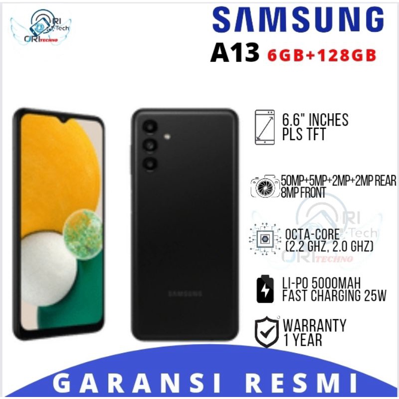 SAMSUNG GALAXY  M12 | A12 | A13 HP BARU ORIGINAL 100% GARANSI RESMI-A13 6/128 Black