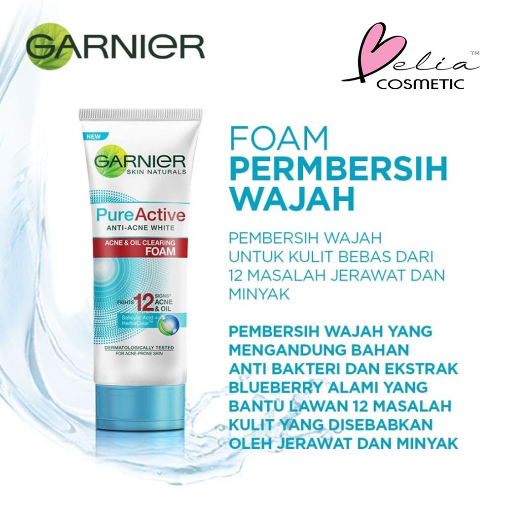 ❤ BELIA ❤ GARNIER Pure Active Matcha Deep Clean Sensitive Gel Anti-Acne White Foam Face Wash Scrub