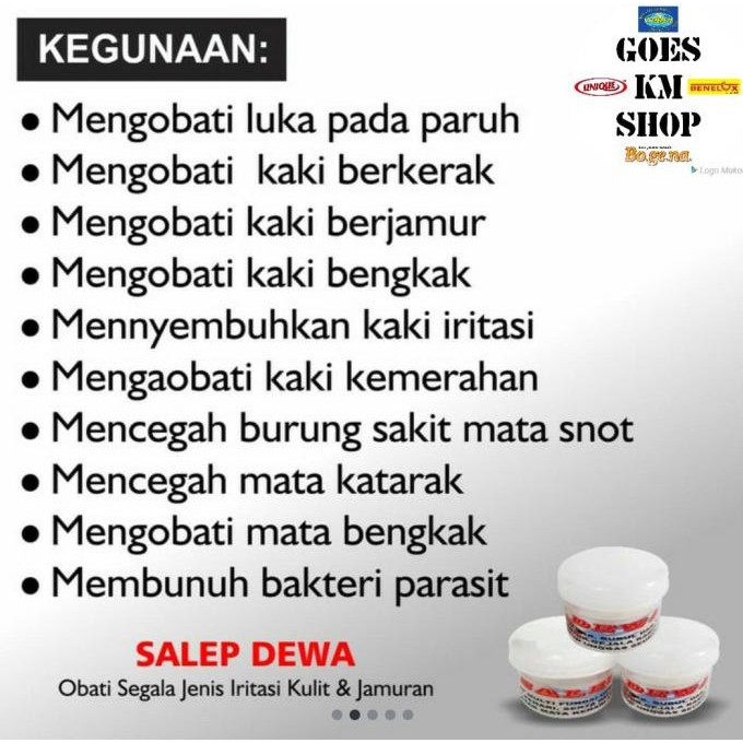 Hanya Disini] Salep Dewa Obat Oles Burung Luka Iritasi Bengkak Snot Bulbul Berjamur