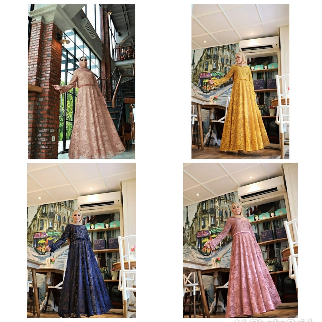 OLIN/MAXI ADRIANA BRUKAT/GAMIS WANITA TERBARU/FASHION MUSLIM/GAMIS WANITA LEBARAN/GAMIS LEBARAN/COD