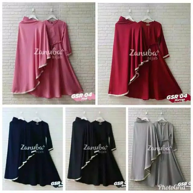 Bisa COD Zanuba Syrai – Fashion Muslim Ootd Sethijab murah Gamis murah