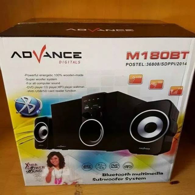 Speaker Bluetooth Aktif Advance M180BT Portable Subwoofer Bass Speaker with FM Radio MP3