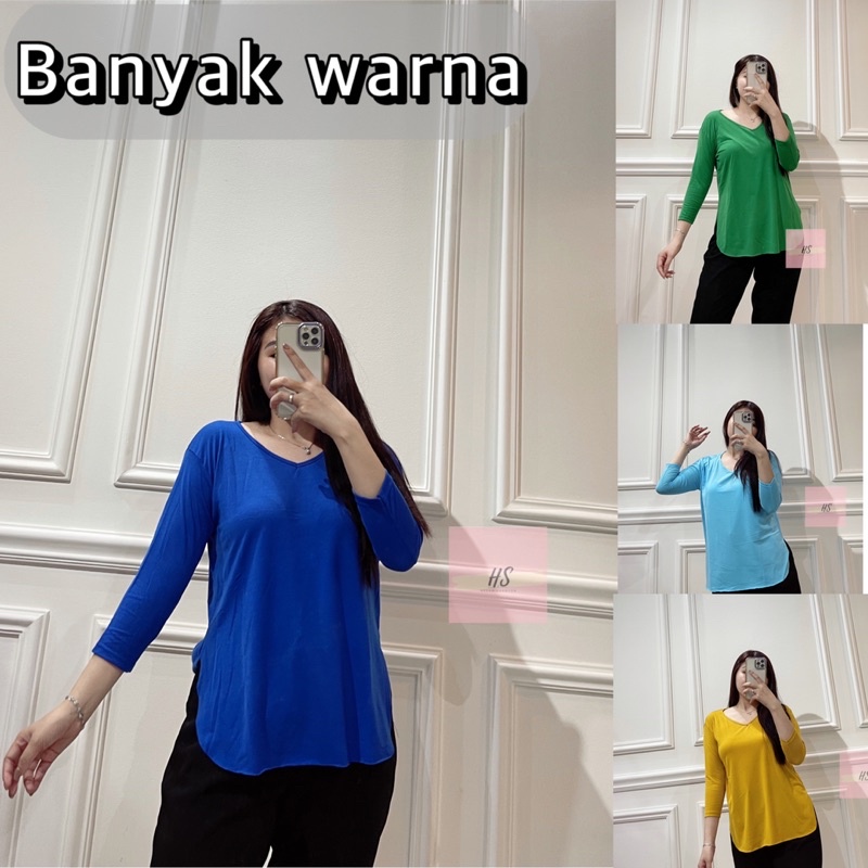 VNECK SLIT TANGAN 7PER8/KAOS SPLIT TANGAN 7PER8