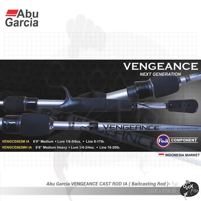 Abu Garcia VENGEANCE CAST ROD 662 MH IA 10-20 lb - 2 sec 210cm Rod AP-1133