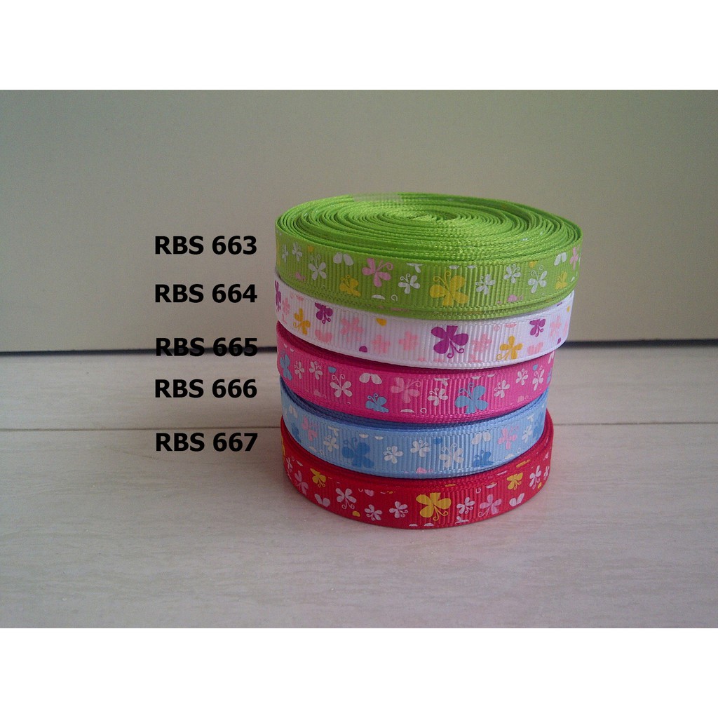 

[10 YARD] PITA GROSGRAIN MOTIF KUPU KUPU SALE RBS 663,664,665,666,667