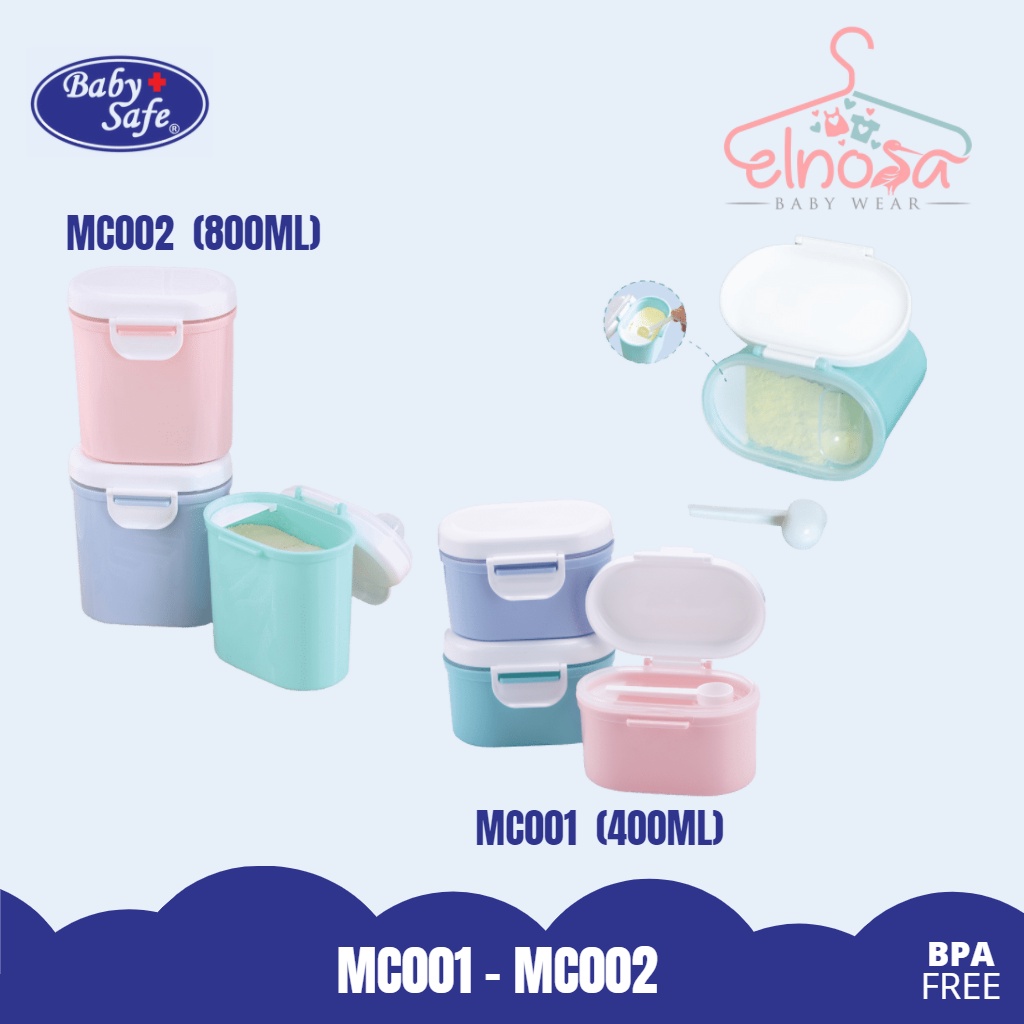 Tempat Susu Formula / Wadah Toples Susu Bubuk Bayi 1kg Baby Safe Milk Compartment Mc001 Dan Mc002