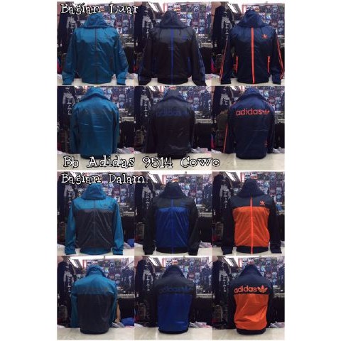 JAKET PARASUT GUNUNG BB BOLAK BALIK REVERSIBLE ADIDAS 9514 GRADE ORI