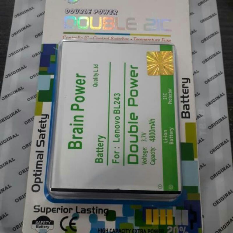 BL243 Lenovo A7000 A7700 A7010 baterai Lenovo Double power Original Brain power