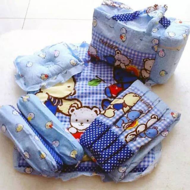 TERMURAH kado paket tas gendongan bantal guling alas tidur bayi chekiddo gift set 4 in 1-1