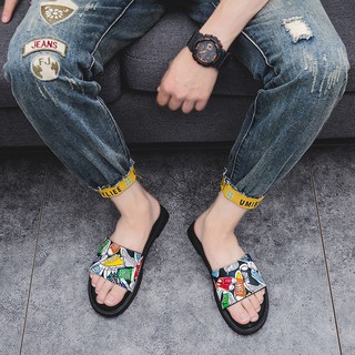  Sandal  Slop Pria Sandal  Selop cowok  Kekinian Terbaru 