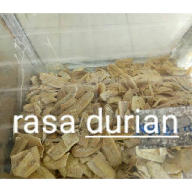 

Keripik pisang kepok rasa durian khas lampung