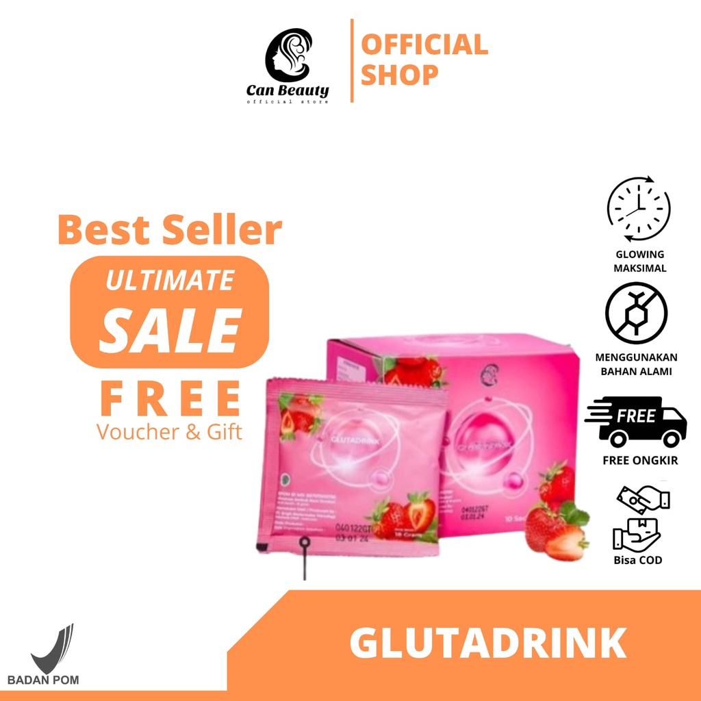 GLUTA DRINK CAN BEAUTY/ GLUTA DRINK PEMUTIH BADAN/ GLUTA DRINK ORIGINAL / GLUTA DRINK STRAWBERRY -  