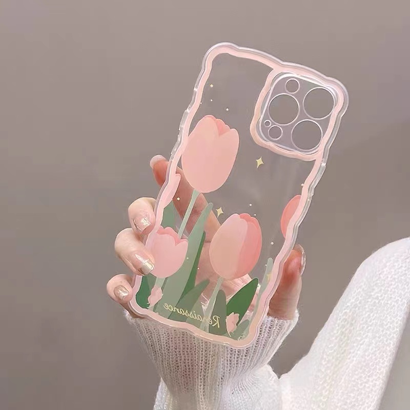 Soft Case Silikon TPU Transparan Motif Bunga Untuk IPhone 13 12 Mini 11 Pro X XR XS Max SE 2020 6 6S 7 8 Plus