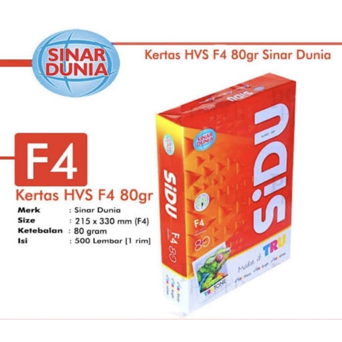 

kertas F4 80 Gram SinarDunia