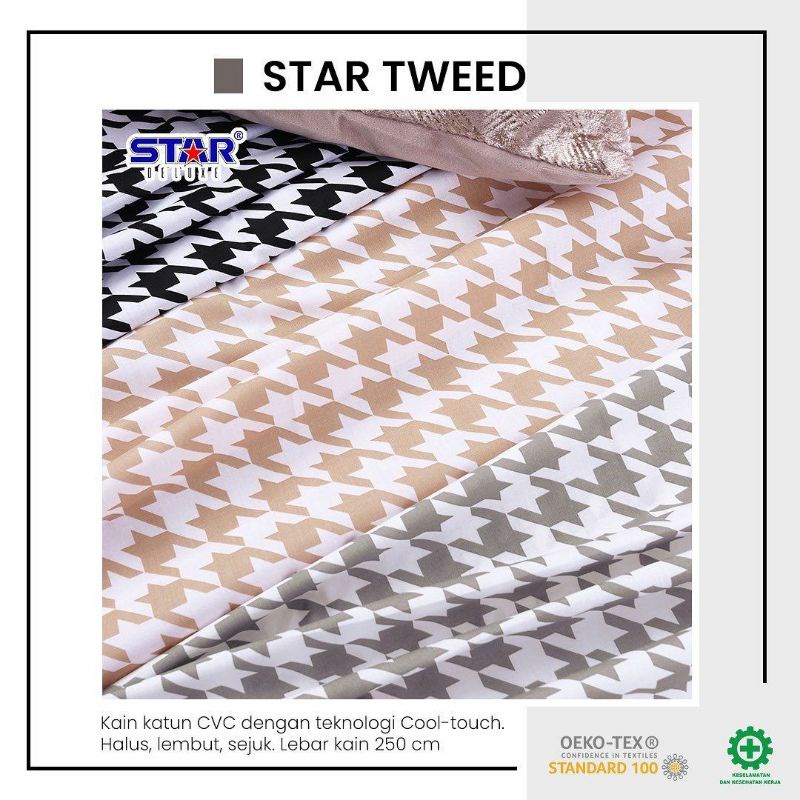 Star Tweed | Kain Ecer Katun CVC Star per 0.5 meter | kain sprei - piyama - dekor - mukena